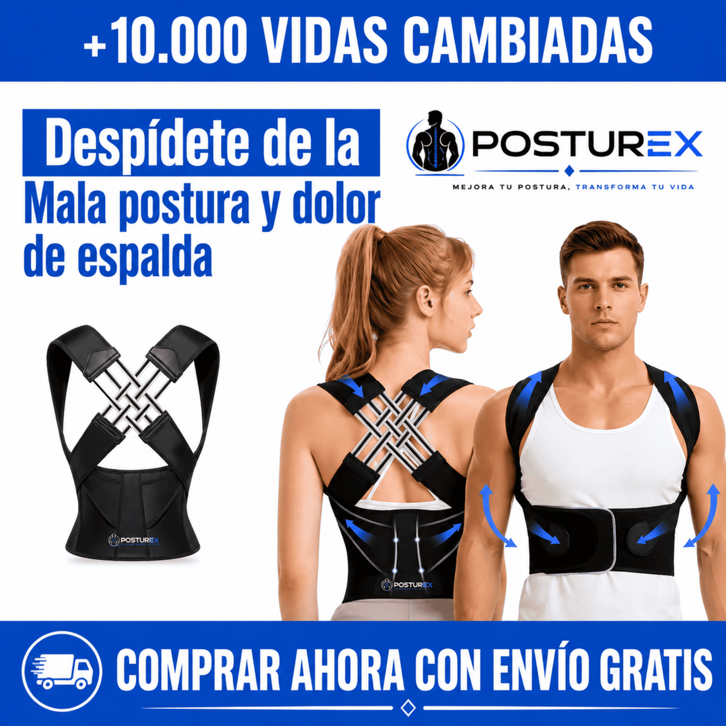 POSTUREX™ Corrector de Postura Inteligente.