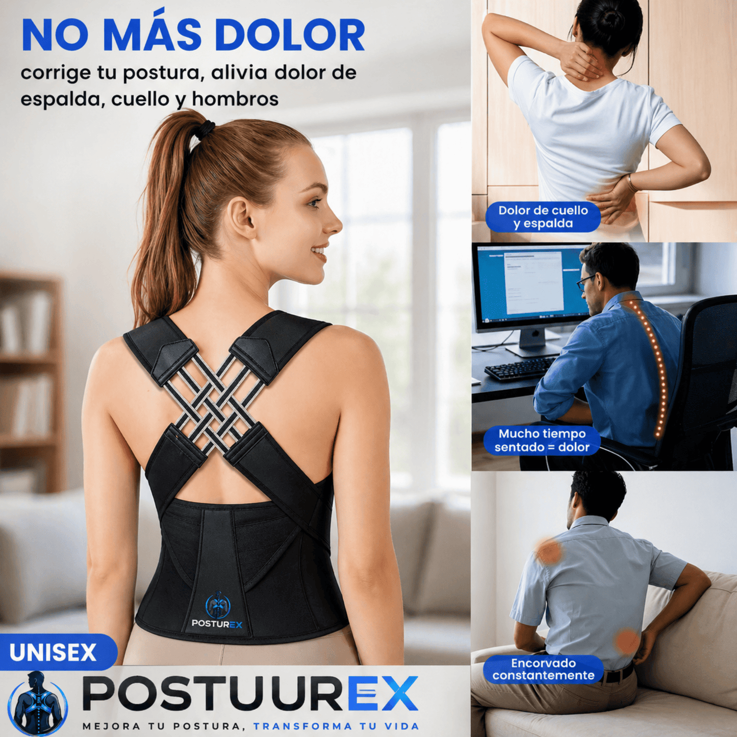 POSTUREX™ Corrector de Postura Inteligente.