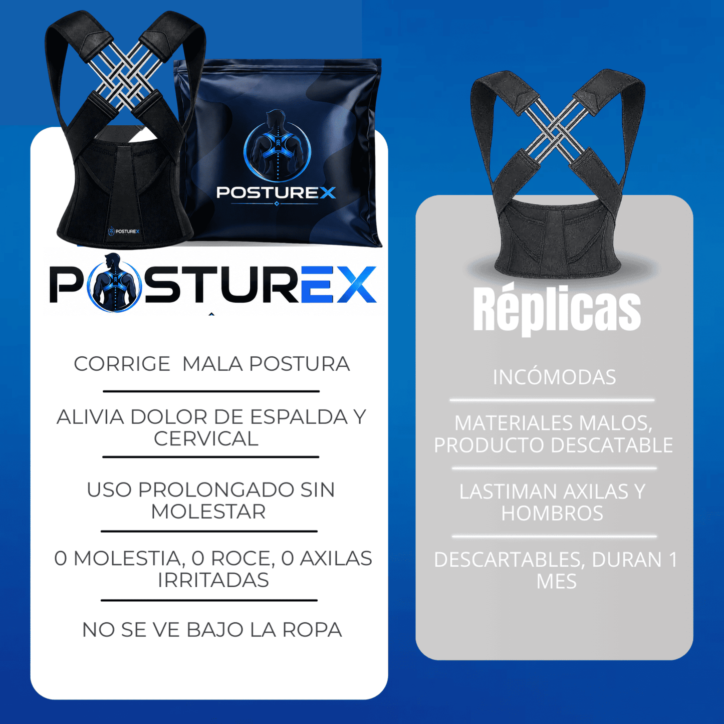 POSTUREX™ Corrector de Postura Inteligente.